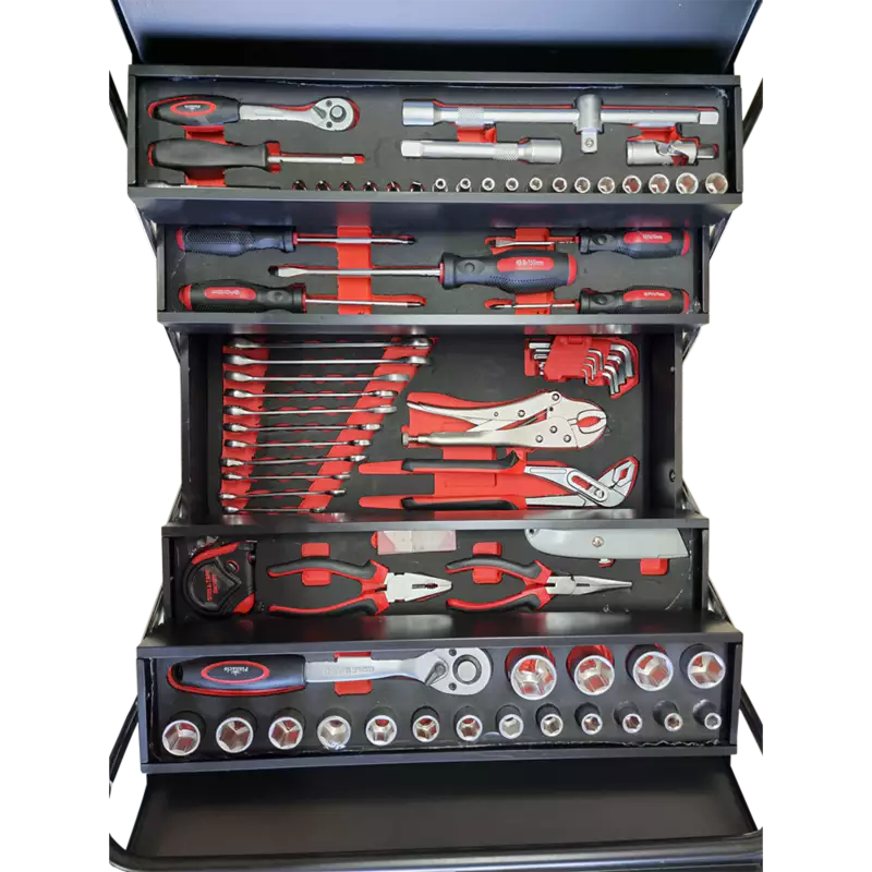 Pinnacle Welding Tool Box Set with 5 Tier Metal Tool Box, 86 pc